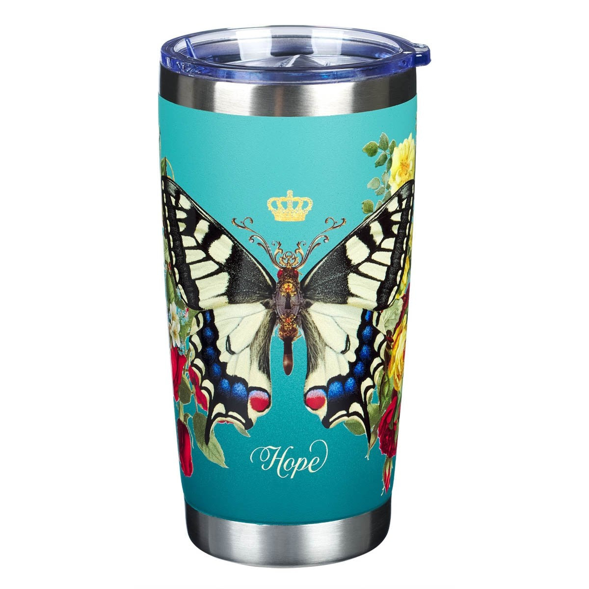 Travel Mug-Teal Butterfly Hope
