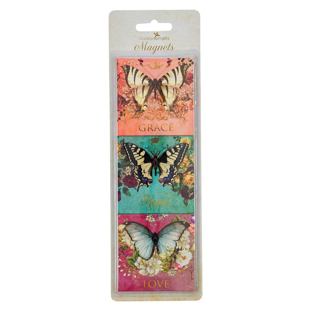Magnet Set-Butterflies Grace Hope Love (Set Of 3)