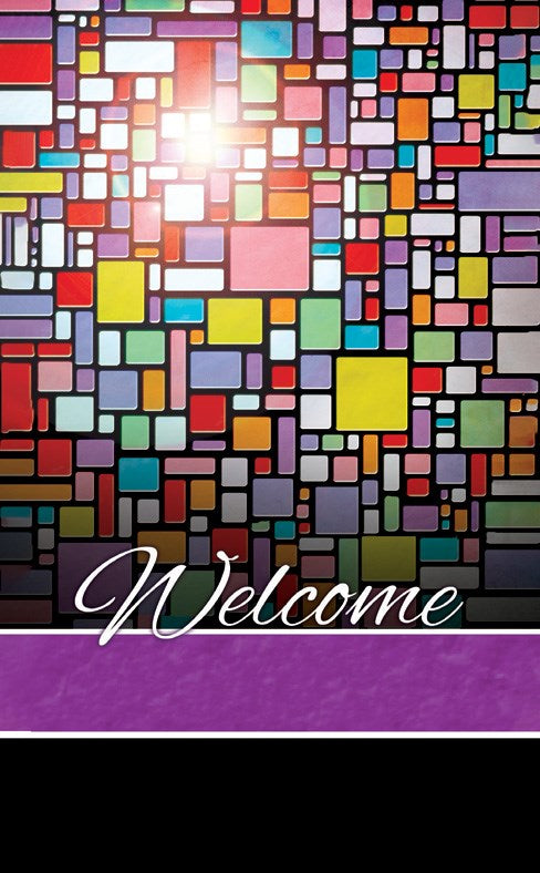 Pew Card-Welcome To Our Church/Stained Glass (Pack Of 50) (#U2115)
