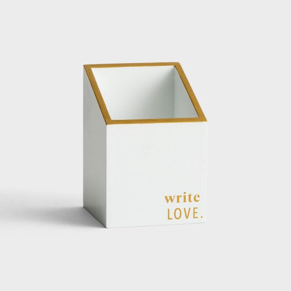 Pencil Holder-Write In Love (5 x 3.5 x 3.5)