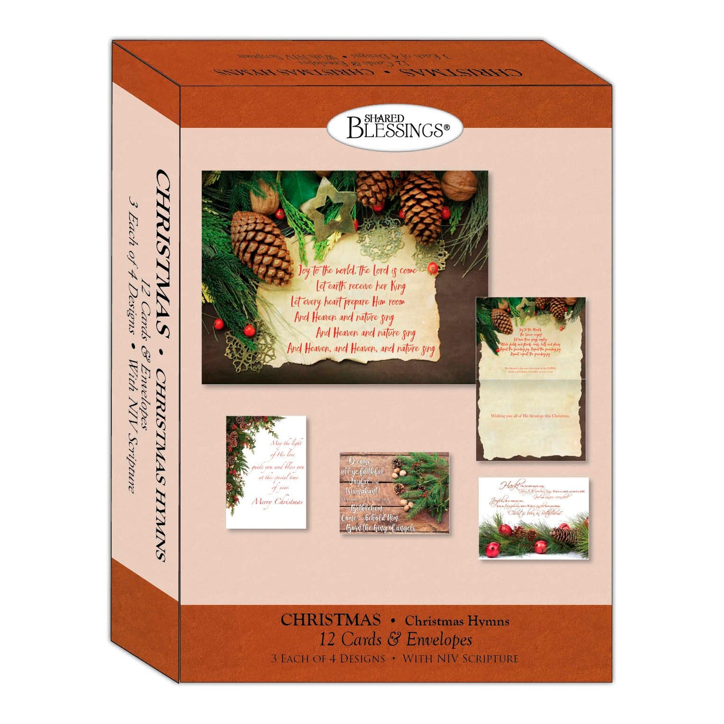 Boxed Card-Christmas: Hymns Assortment (Shared Blessings) (Box Of 12)