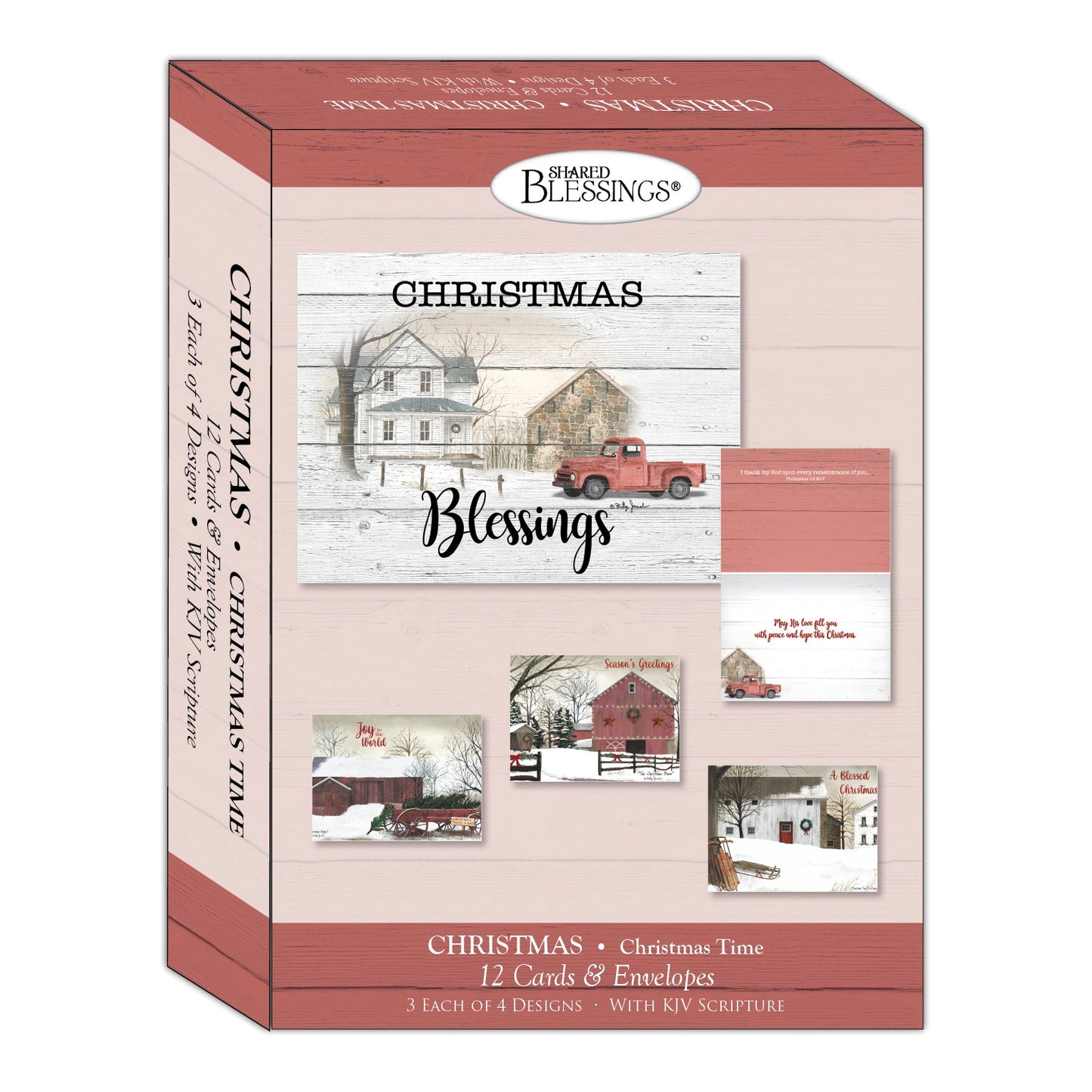 Boxed Card-Christmas: Christmas Time Assortment (Shared Blessings) (Box Of 12)
