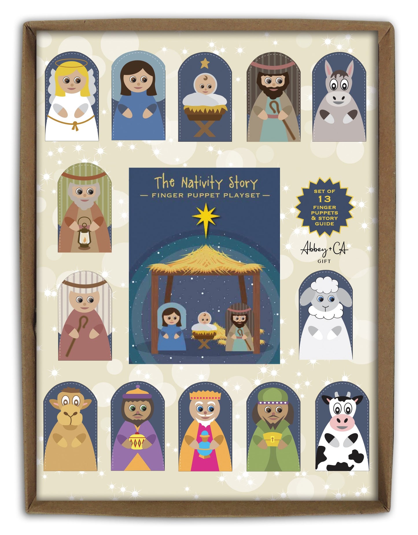 Nativity Finger Puppets w/Pamphlet (13 Figures 1 1/2" x 2 1/2")
