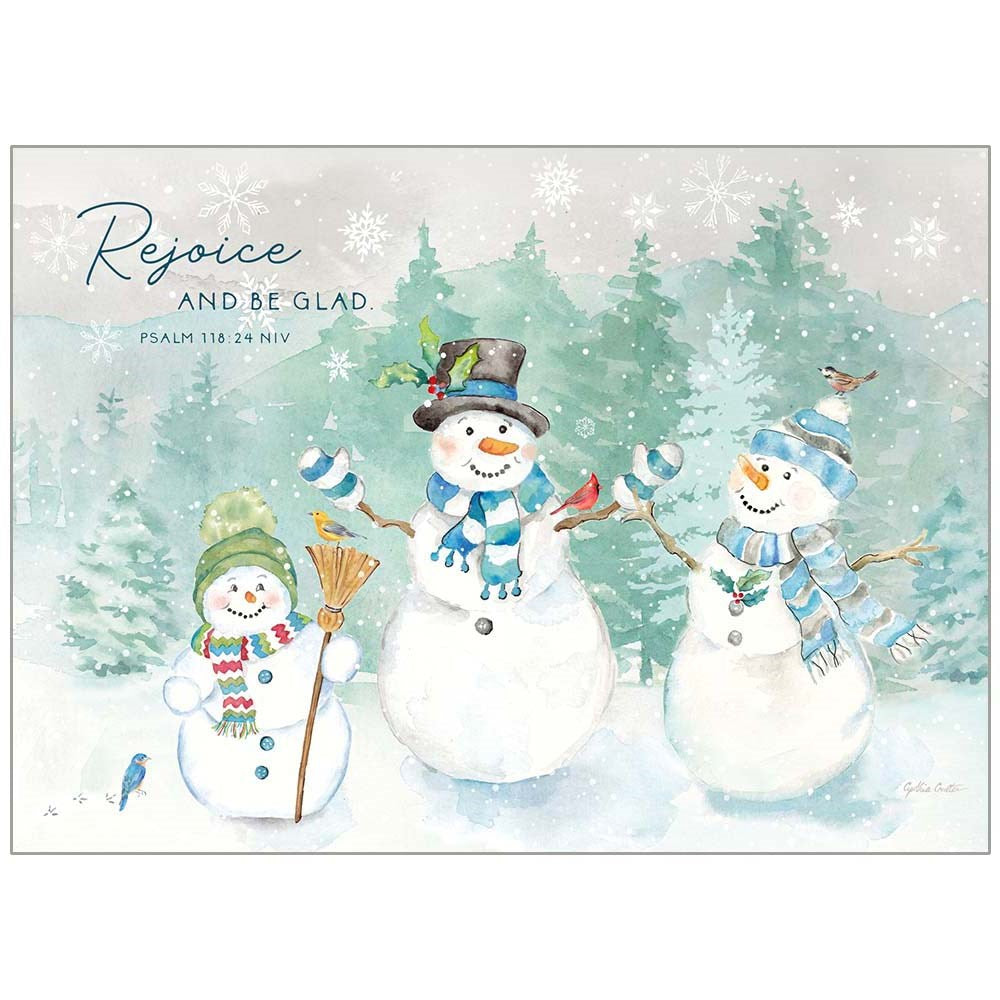 Boxed Card-Snowman Trio/Rejoice And Be Glad (James 1:17 Kjv) (Box Of 20)