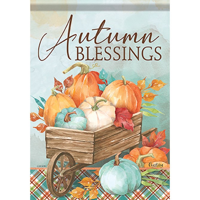 Flag-Garden-Durasoft-Autumn Blessings/Pumpkins (12.5" x 18")