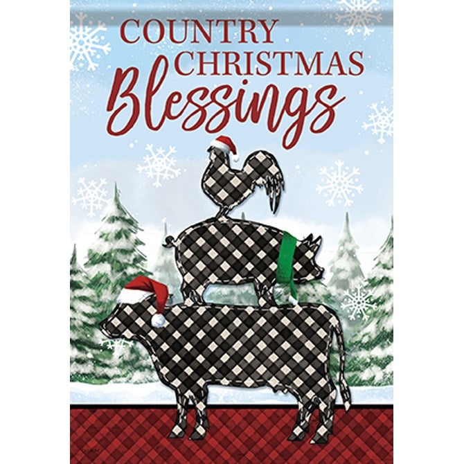 Flag-Garden-Durasoft-Farm Christmas(12.5" x 18")