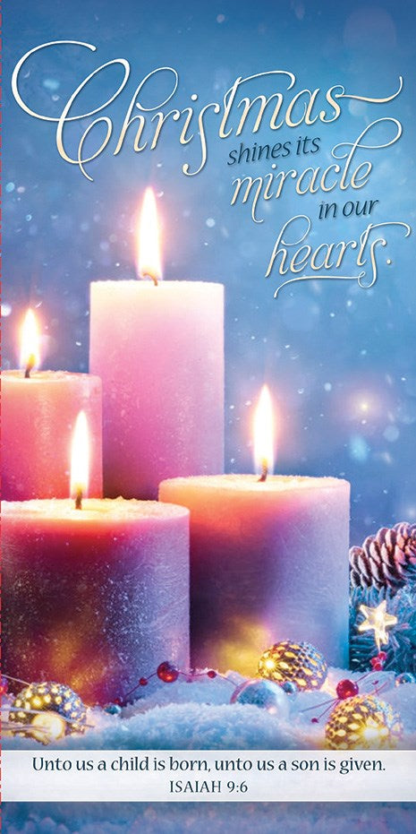 Offering Envelope-Christmas Shines Its Miracle In Our Hearts (Isaiah 9:6) (Pack Of 100)