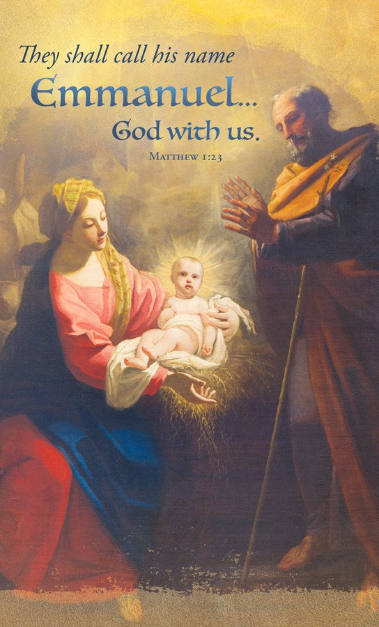 Announcement Folder-They Shall Call His Name Emmanuel...God With us (Matthew 1:23) (Pack Of 100)
