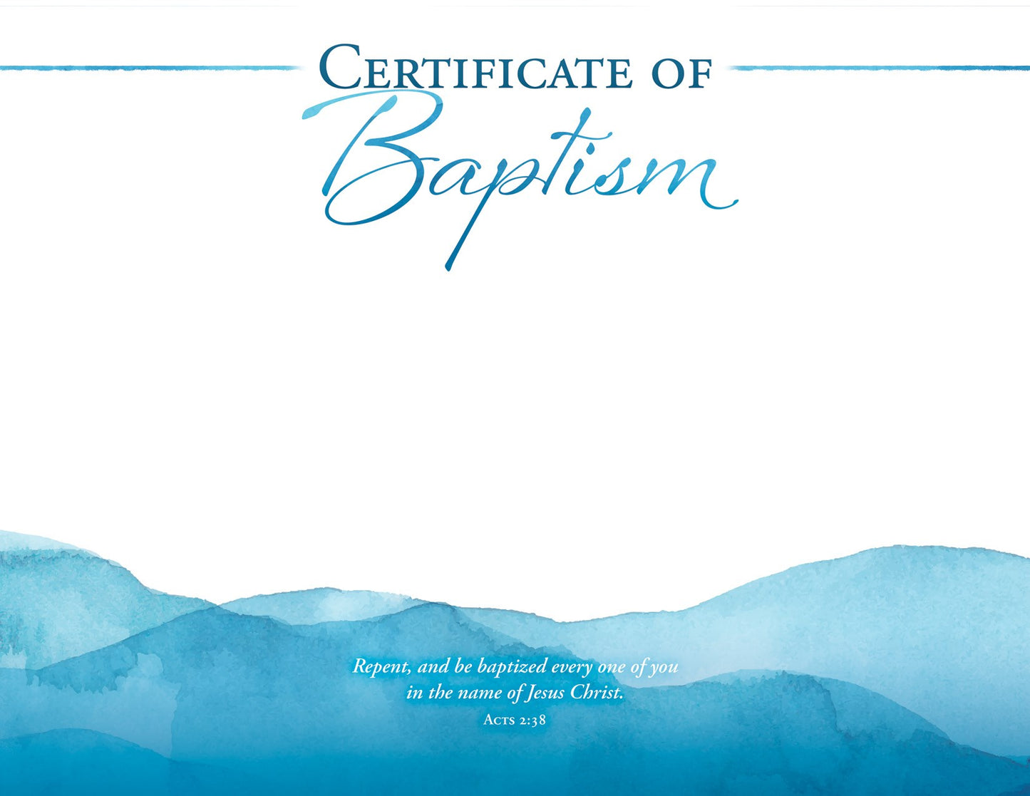 Certificate-Baptism (8.5x11) (Acts 2:38) (Pack Of 6)