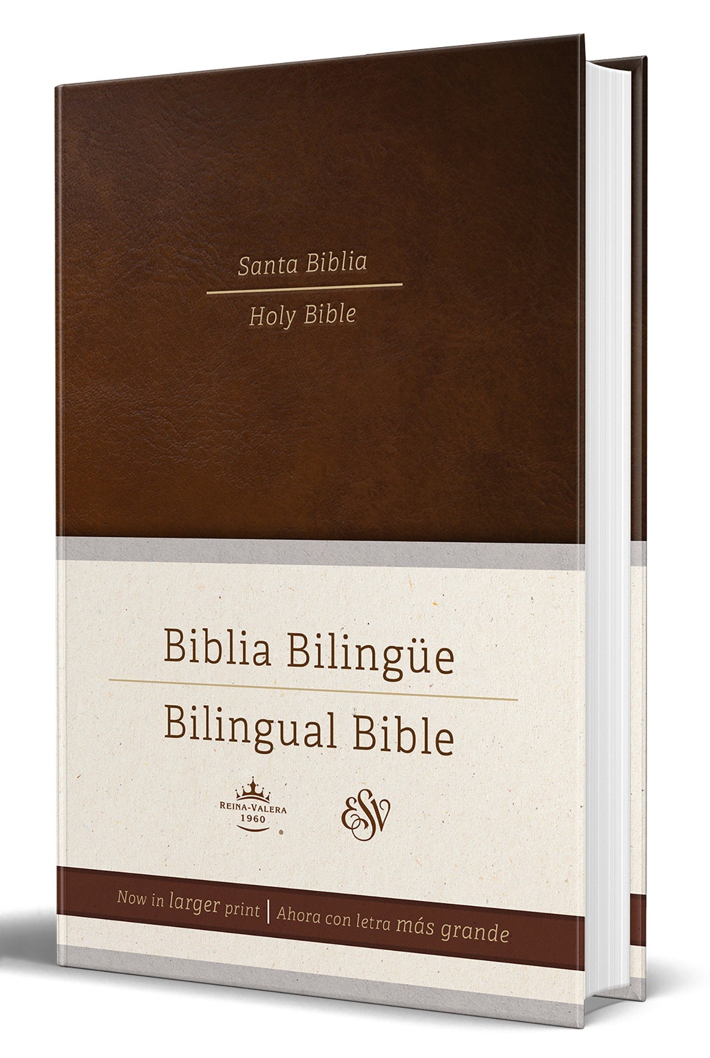 Span-RVR 1960/ESV Bilingual Bible (Biblia Bilingue Reina Valera 1960/ESV)-Brown Hardcover