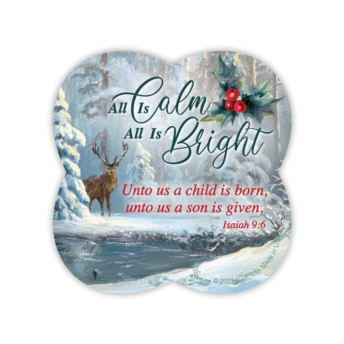 Magnet-All Is Calm All Is Bright (Pack Of 12)