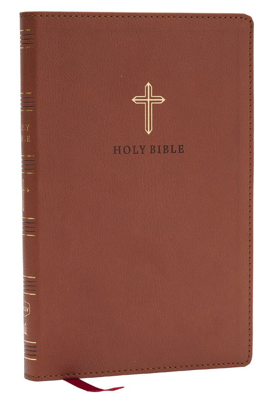NKJV Ultra Thinline Bible (Comfort Print)-Brown Leathersoft