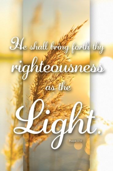 Bulletin-He Shall Bring Forth Thy Righteousness As The Light (Psalm 37:6 KJV) (Pack Of 100)