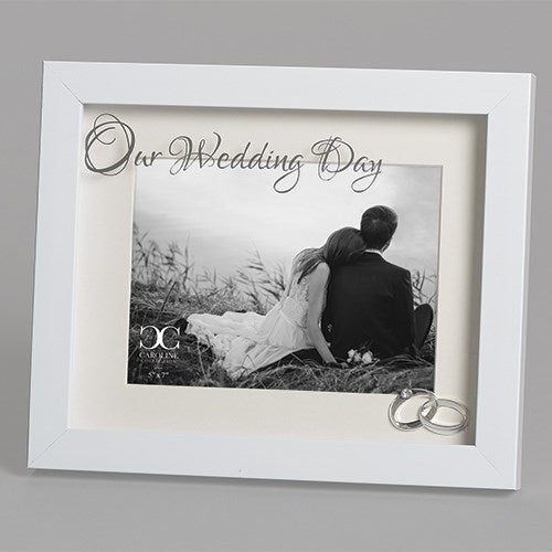 Frame-Our Wedding Day (Rings) (Holds 4x6 Photo)