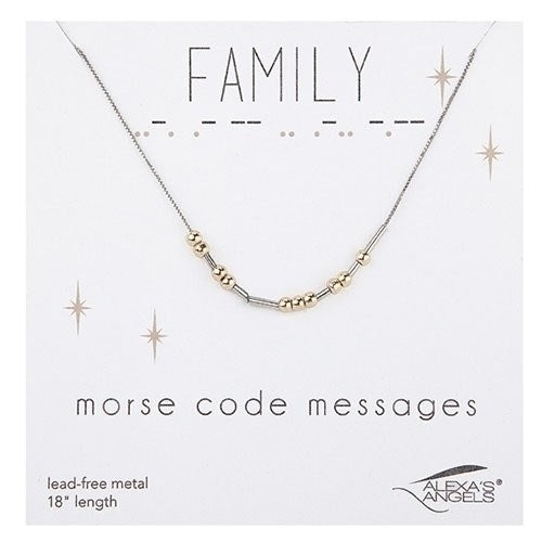 Necklace-Morse Code-Family w/ Gift Bag (18")