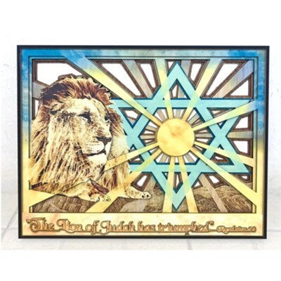 Wall Hanging-The Lion Of Judah Has Triumphed (Revelation 5:5)-Wood Cut Out (12"x16") (#21211)