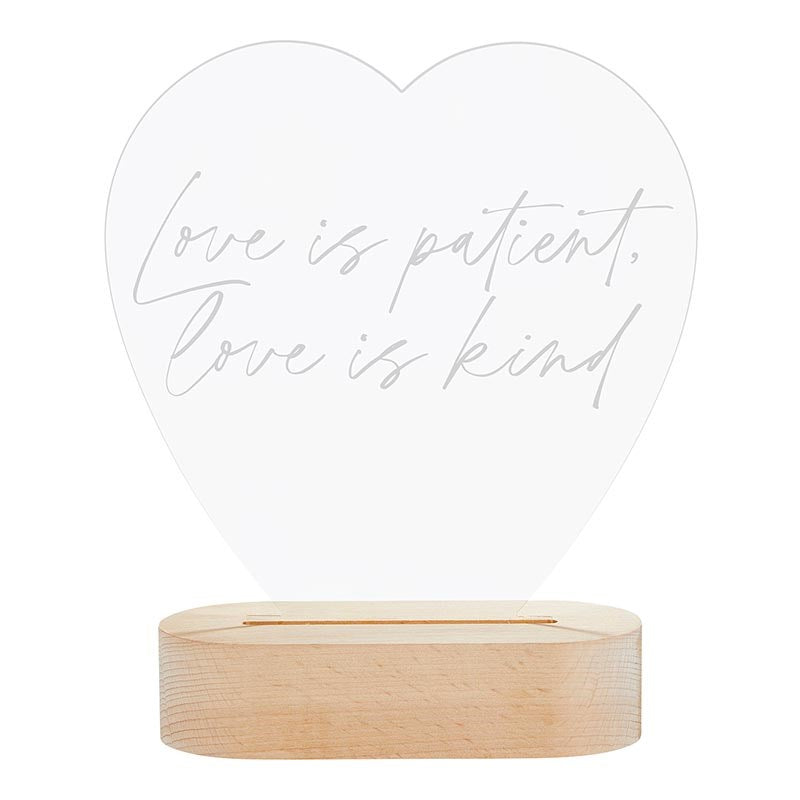 Desk Lamp-Heart-Love Is Patient Love Is Kind (7" x 8")