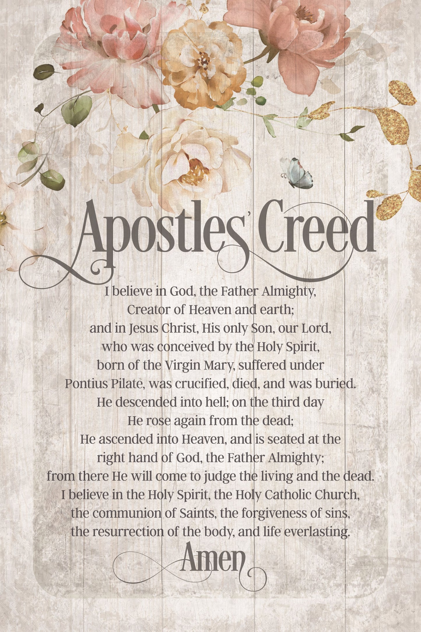 Plaque-Inspirational-Apostles' Creed (6 x 9)