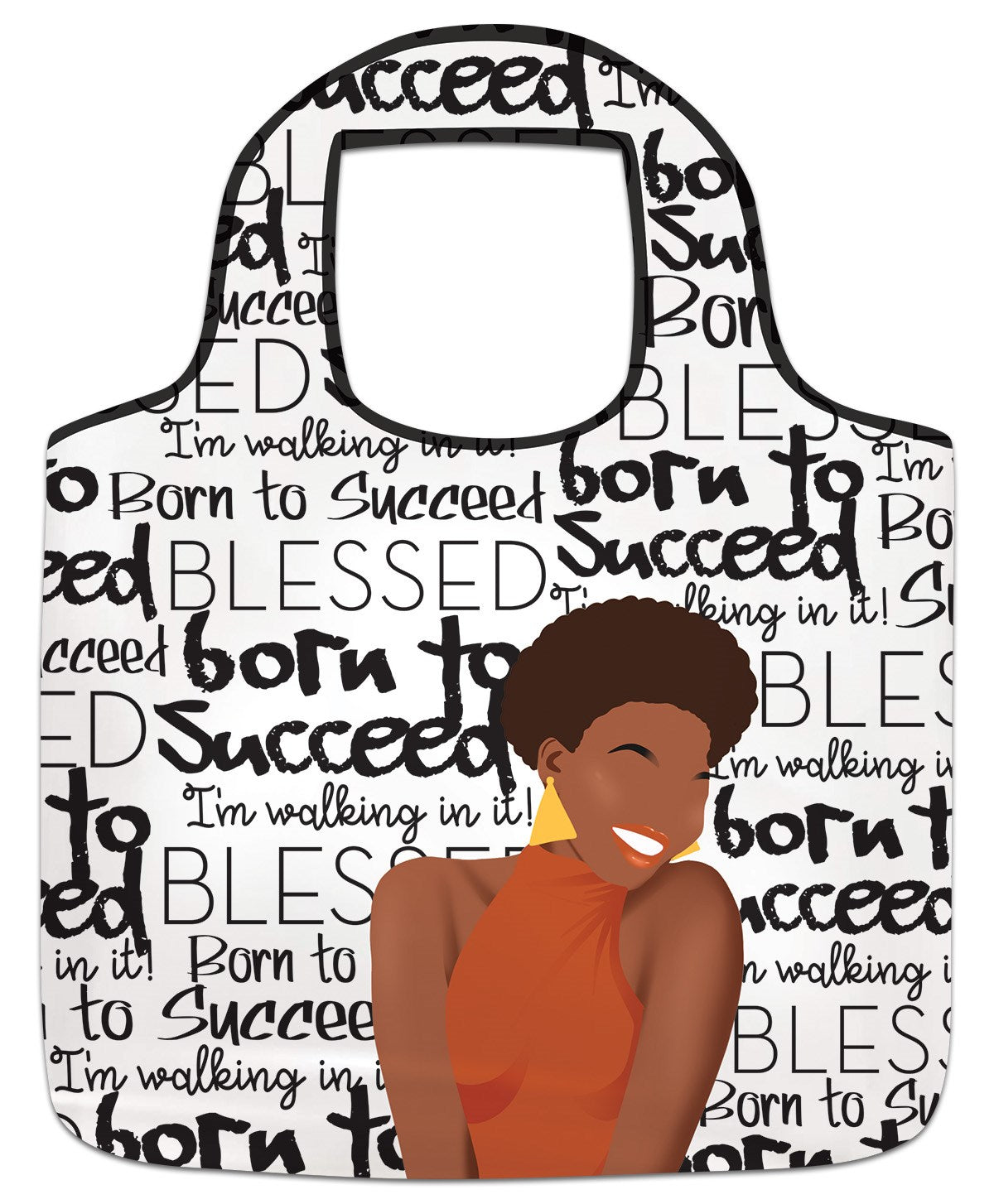 Reusable Grocery Bag-Born To Succeed (17"W x 21.5" x 2"D)