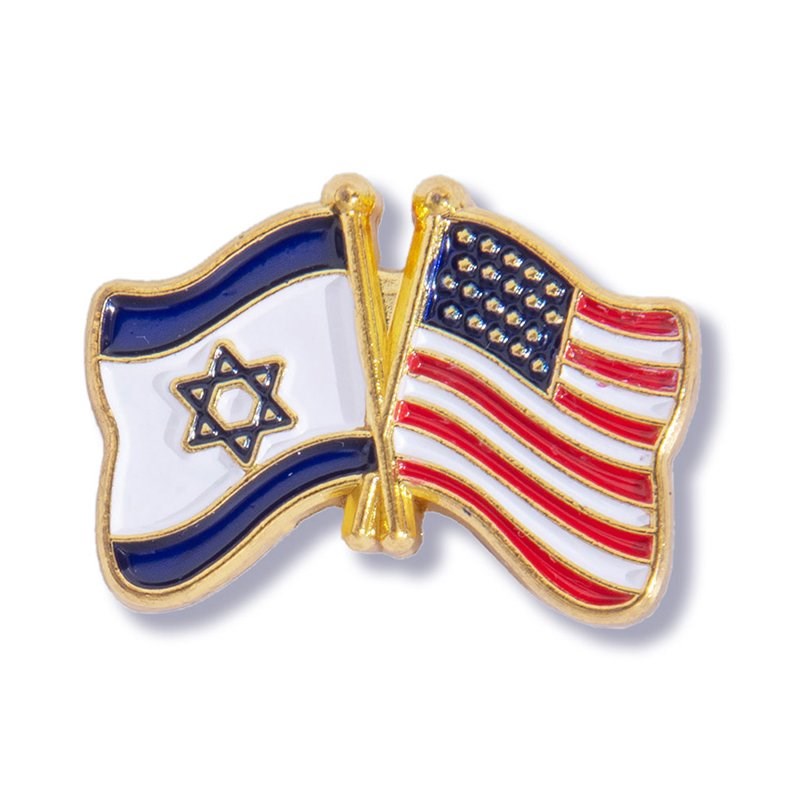 Lapel Pin-Allies With USA & Israel Flag (#9901)