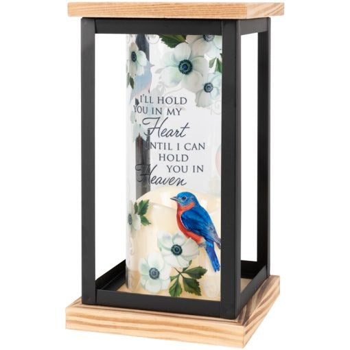 Lantern w/Flameless LED Candle & Timer-I'll Hold You In Your Heart (4.75" x 8.5" x 4.75")