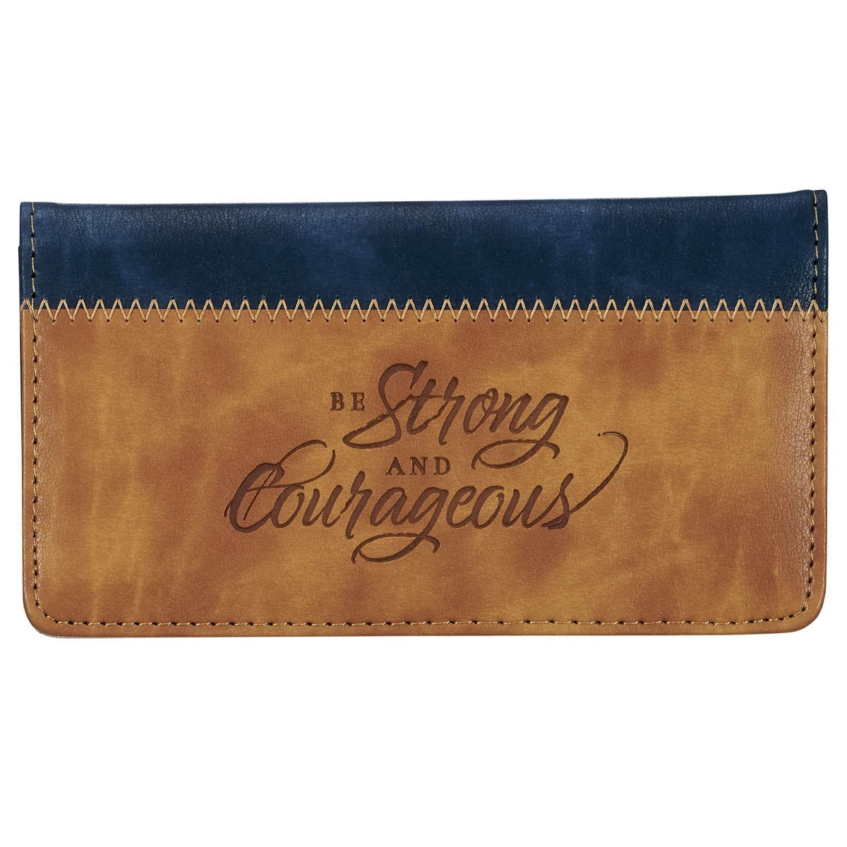 Checkbook Wallet-Two-tone-Strong & Courageous Josh. 1:9