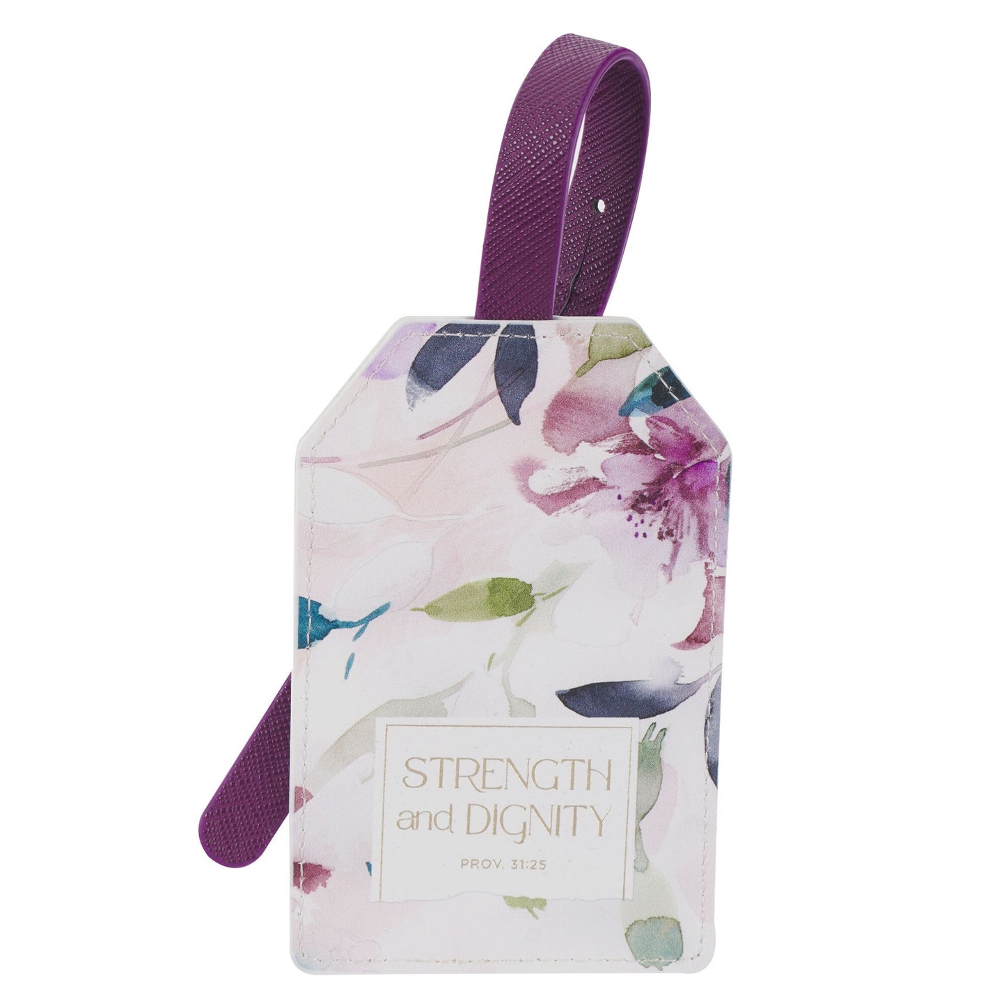 Luggage Tag-Burgundy-Strength & Dignity Prov. 31:25