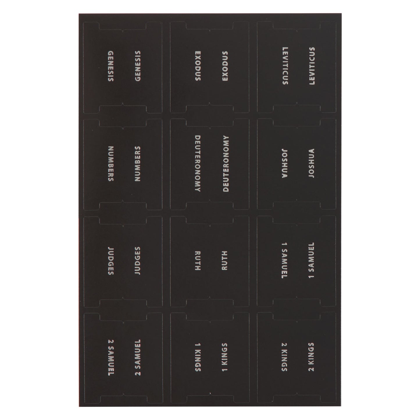 Bible Tab-Black And Silver Old & New Testament Foil Peel & Stick Indexing