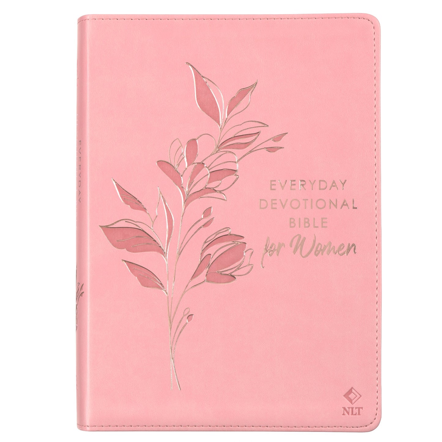 NLT Everyday Devotional Bible For Women-Sunrise Pink Floral Faux Leather