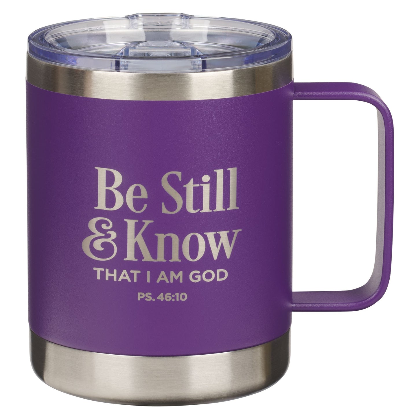 Camp Style Mug-Purple-Be Still-Ps. 46:10 (Stainless)