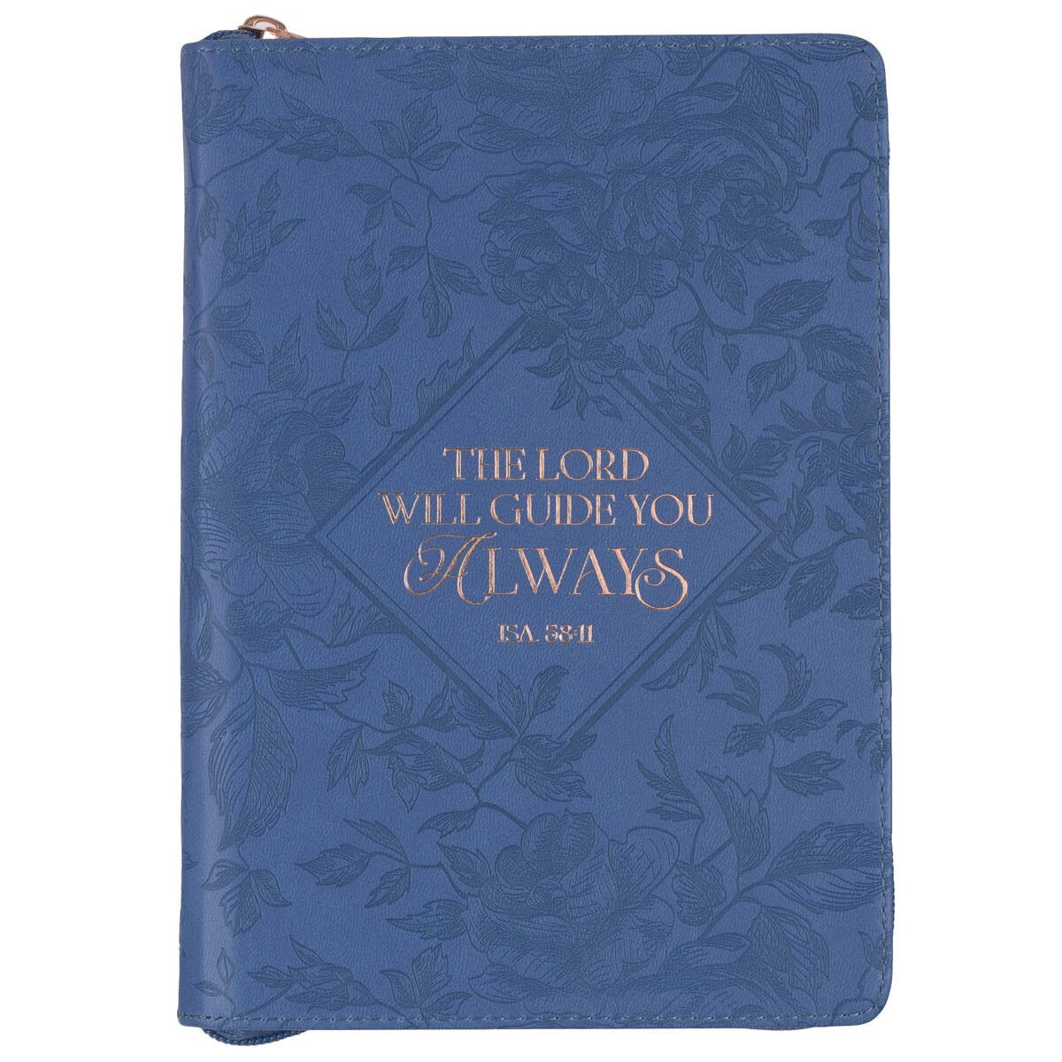 Journal-Classic w/Zip-Blue-The Lord Will Guide-Isa. 58:11