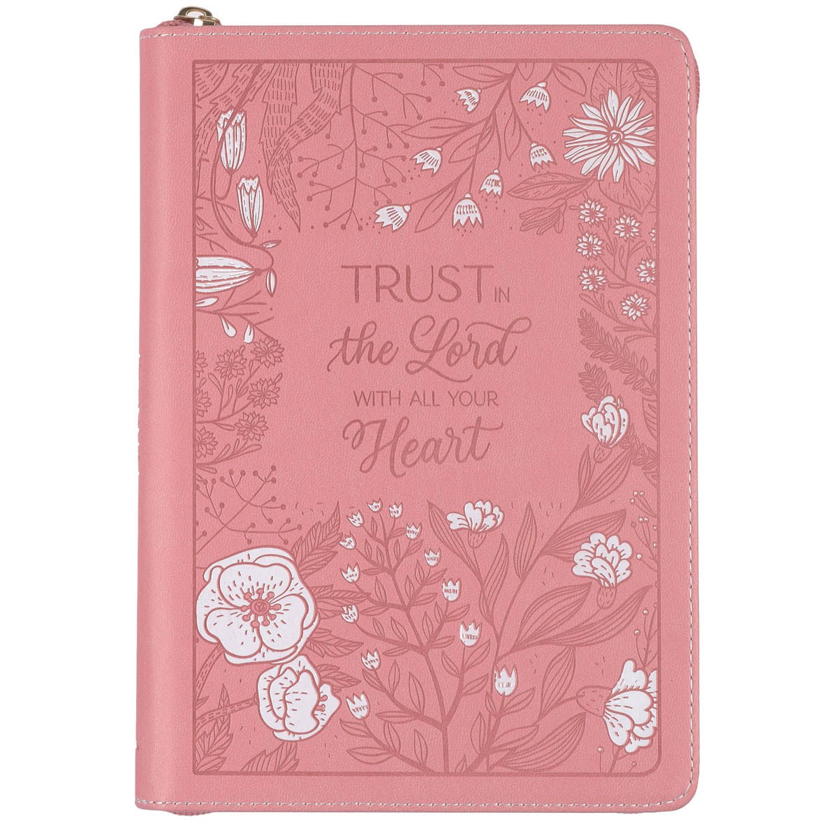 Journal-Classic w/Zip-Pink-Trust In The Lord-Prov. 3:5-6