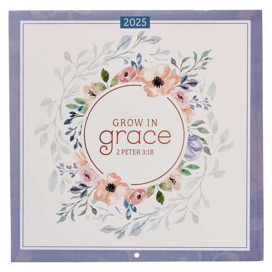 2025 Large Wall Calendar-Grow In Grace-2 Peter 3:18