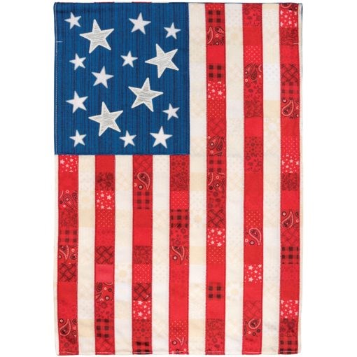 Flag-Garden-Applique-Quilt Flag (12.5" x 18")