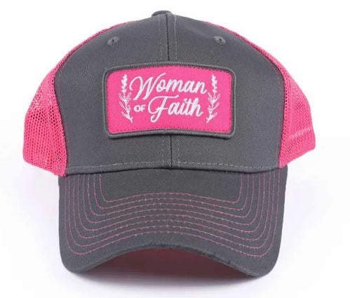Cap-Woman Of Faith-Pink/Gray