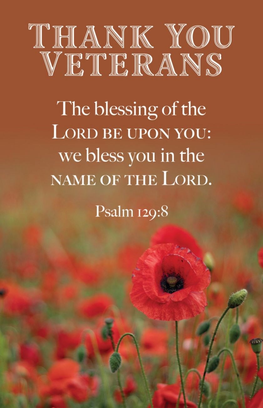 Bulletin-Thank You Veterans: The Blessing Of The Lord (Psalm 129:8 KJV) (Pack Of 100)