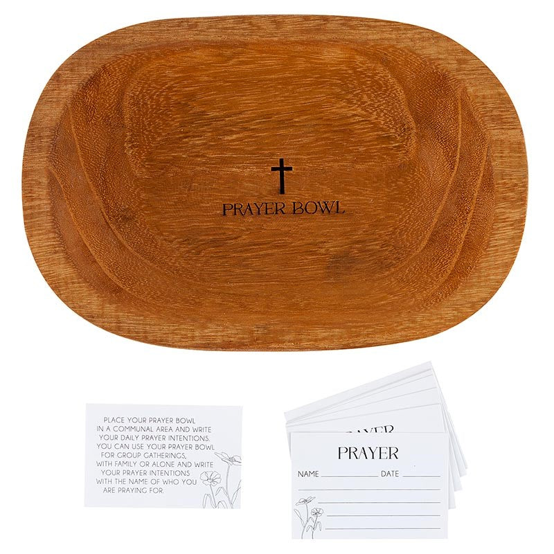 Prayer Bowl-Oval (9"x 6"x 2") Includes 10 Prayer Cards