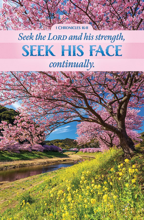 Bulletin-Seek The Lord And His Strength (1 Chronicles 16:11) (Pack Of 100)