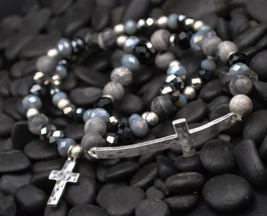 Bracelet-Eden Merry-Three Strand-Cross