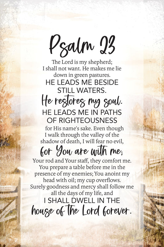 Plaque-Bereavement-Psalm 23 (6" x 9")