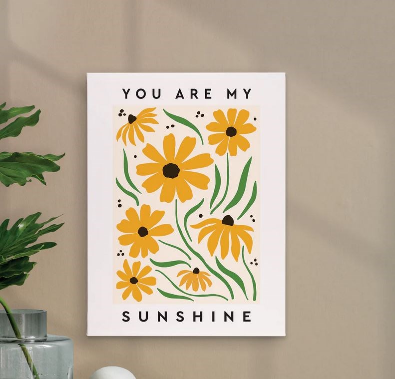Wall Decor-Canvas-You Are My Sunshine (12" x 15.75")