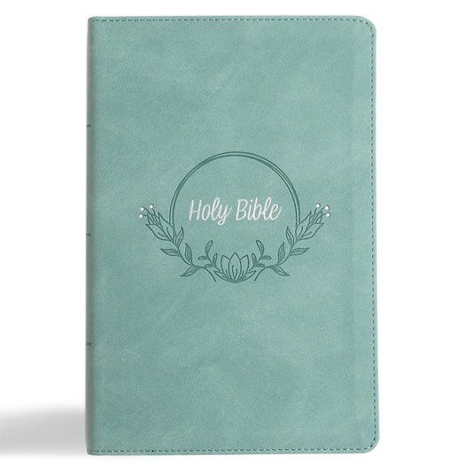 KJV Large Print Personal Size Reference Bible-Earthen Teal SuedeSoft LeatherTouch Indexed