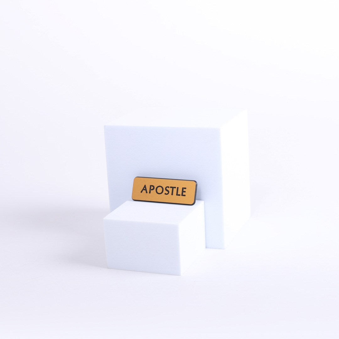 Badge-Contemporary-Apostle-Gold/Black-Pin Back