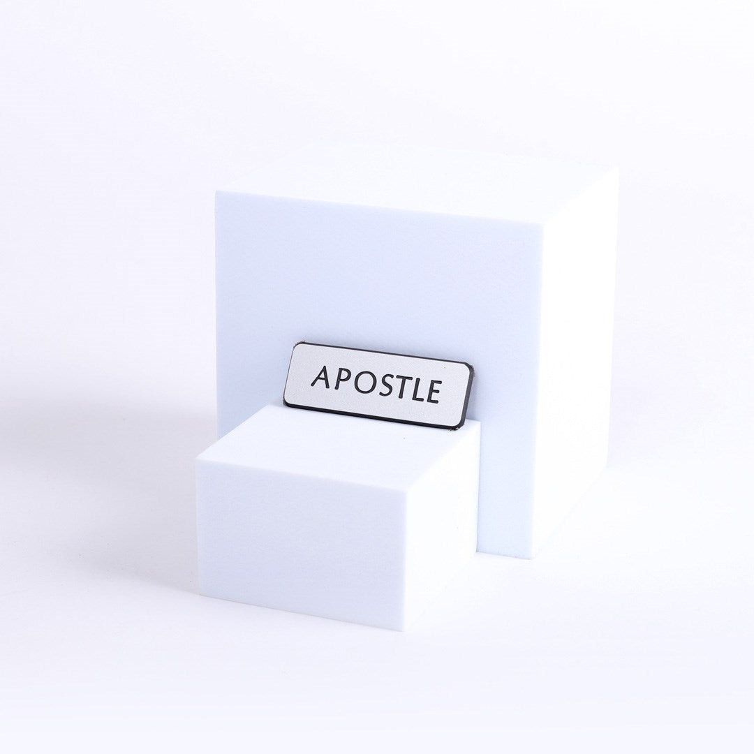Badge-Contemporary-Apostle-Silver/Black-Magnetic Back