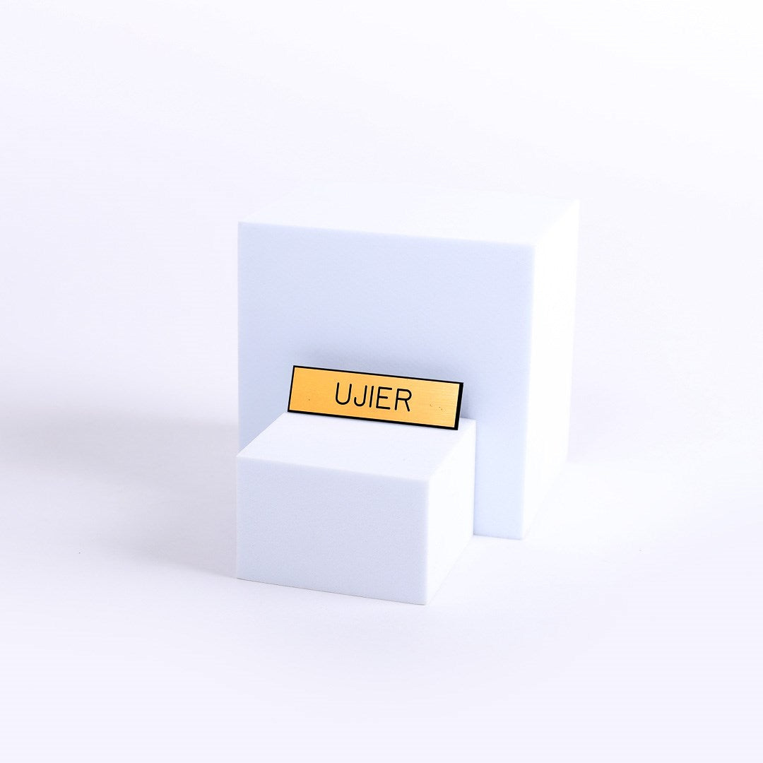 Spanish-Badge-Usher-Pin Back-Gold/Black