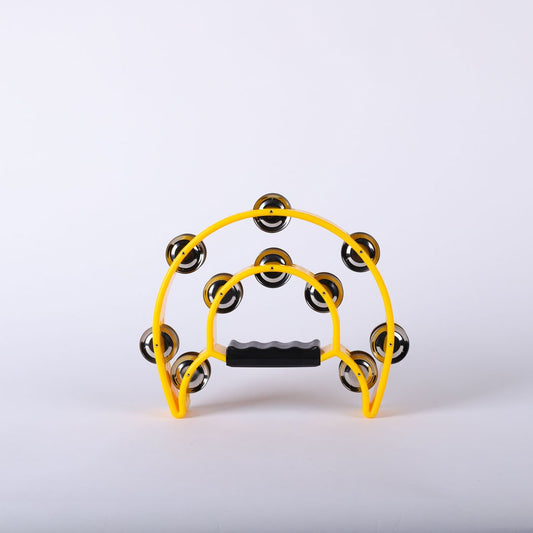 Instrument-Tambourine-Double Moon W/Double Cymbals-Yellow