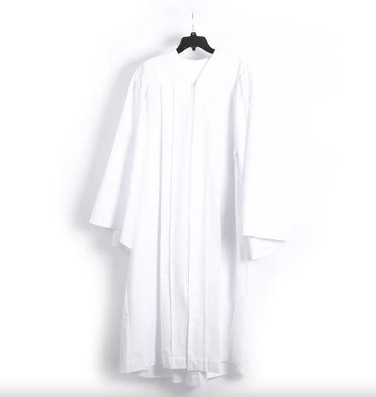 Baptismal Gown-Polyester-Box Pleats-White-X Large (28.5" x 59")