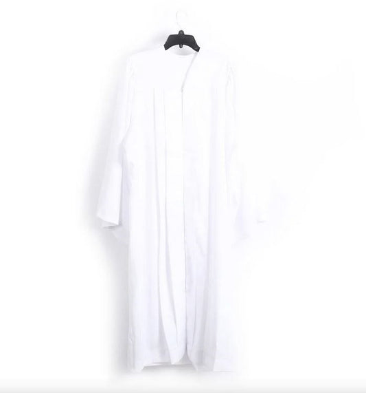Baptismal Gown-Polyester-Simple Pleats-White-Large (28" x 57")