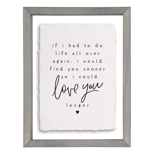 Floating Art Rectangle-Love You Longer (11" x 14")