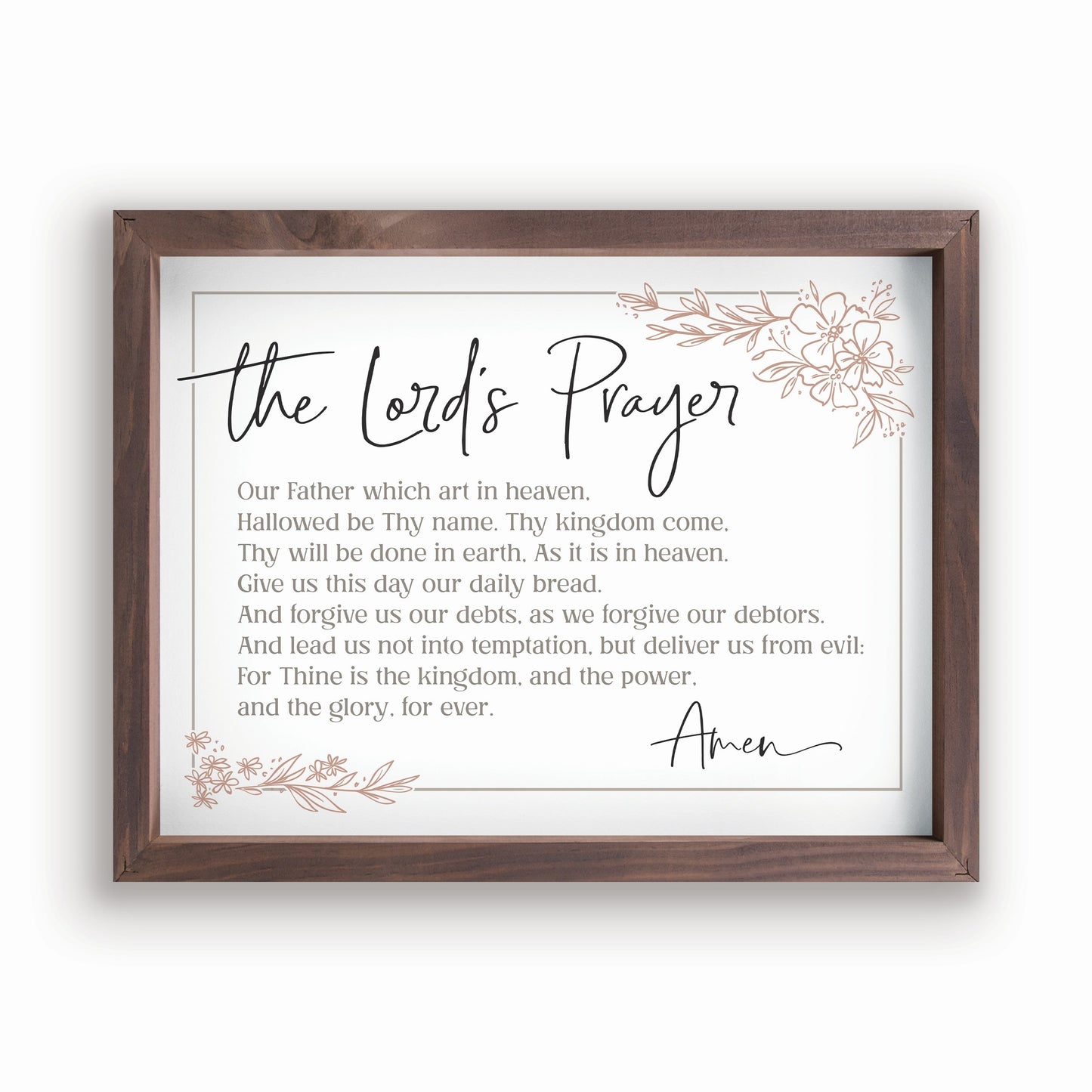 Framed Art-The Lord's Prayer (16.75" x 12.75")